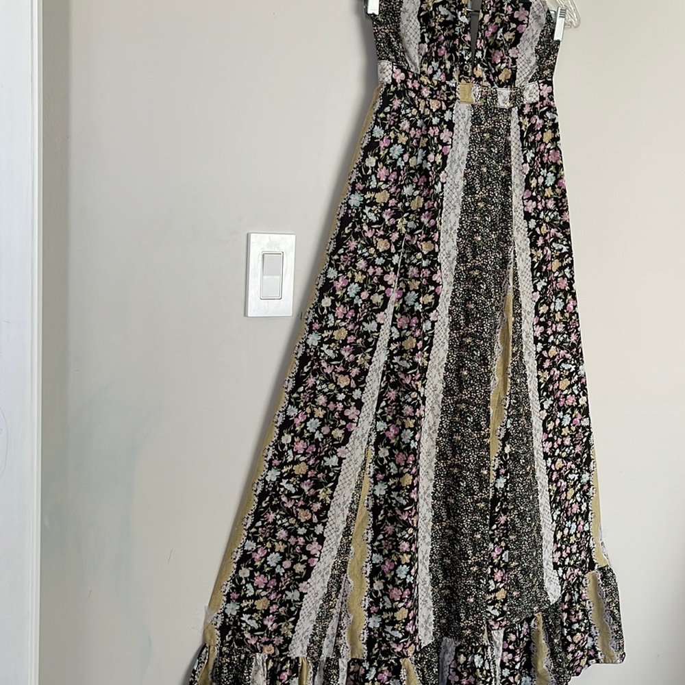 Floral Striped Halter Neck Maxi Dress XS/S - Picture 12 of 15